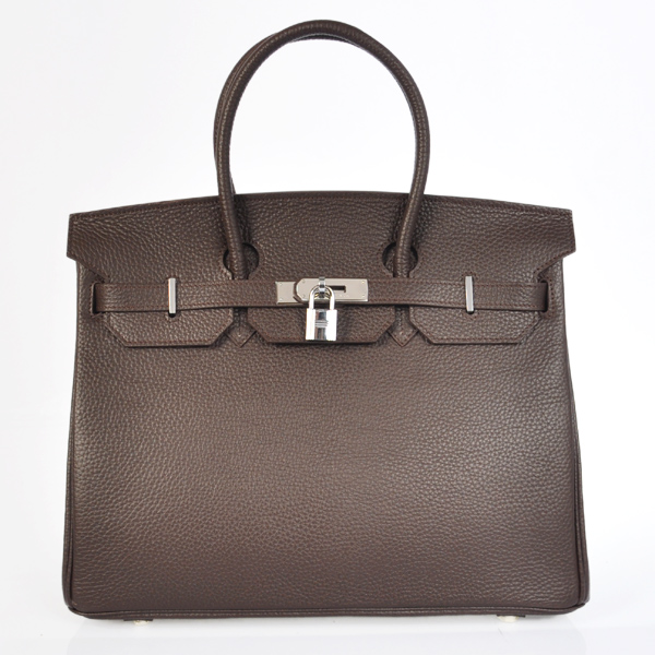 H35LDBS Hermes Birkin 35CM pelle clemence in marrone scuro con S